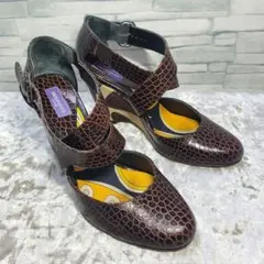 【美品】✨EMILIO PUCCI 23cm パンプス 茶 総柄 36のサムネイル