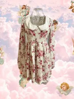 リズリサ花柄ベージュミニワンピース セシルマクビーコート/ニットショーツ