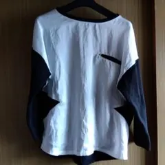 JEANASISバイカラー長袖Tシャツ（白×黒）