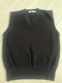 UNIQLO U ユニクロユー Vネック ニットベスト ブラック M