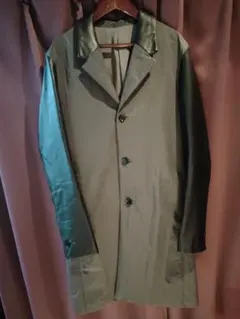 NO ID. シュリンクレザースリーブスタンドラベルチェスターコート