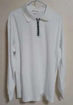 KENSHO ABE メンズ3L ホワイト長袖ポロシャツ