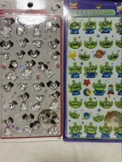 ディズニー　101匹わんちゃん　トイストーリー　リトルグリーンメン　立体シール