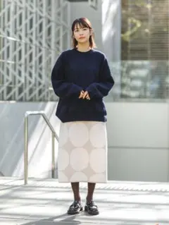 marimekko UNIQLO ドット フリーススカート ロングスカート