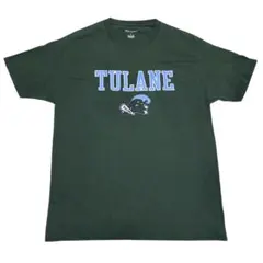 チャンピオン 半袖Tシャツ テュレーン大学 カレッジT グリーン夏物古着k95