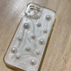 iPhone用パール装飾クリアケース　iPhone14
