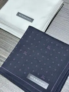 BURBERRY バーバリー 大判ハンカチ 透かし ドット ホースマーク冠婚葬祭
