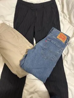 パンツ 3本セットLEVI’S505 ストライプスラックス カーゴチノパン