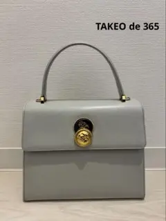 TAKEO de 365 本革ハンドバッグ　ホワイト (ショルダーストラップ付)