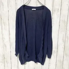 CINEMA CLUB ネイビー 長袖カーディガン size:L