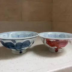 有田焼・手書きぶどう絵御茶碗大小ペアセットのサムネイル