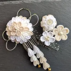 七五三　つまみ細工の髪飾り　かるむ