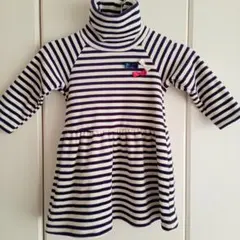 ストライプ ハイネック ワンピース