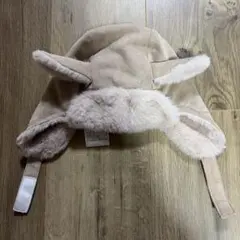 petit main キッズ 帽子 48cm 耳付き ベージュ　羊