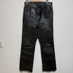 BACKLASH ストレッチパンツ リザード革 牛革 ブラック 裾ジップ M 