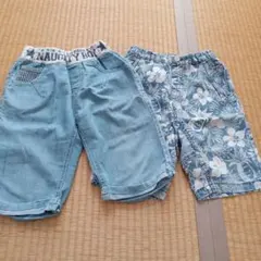 デニム 半ズボン 2点セット　130　まとめ売り