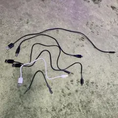 USB・マイクロUSBケーブル6本セット typeB 磁石折りたたみ