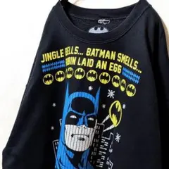 バットマン デカロゴ スウェットトレーナー ブラック 黒 XL 古着