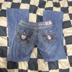 TRUE RELIGION 27 刺繍 ブーツカット ローライズ 00s y2k