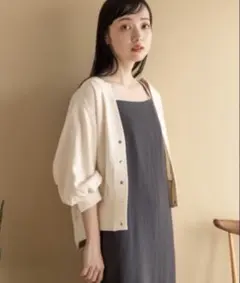 <lowrys farm> カットカーディガン　五分袖