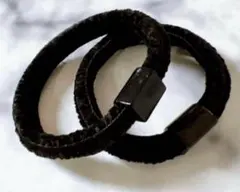 ヘアゴム　太ゴム　2本セット　替えゴム　ブラックヘアゴム