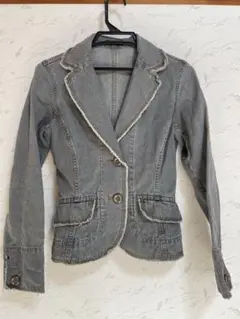 COMME CA ISM グレー デニムジャケット　Lサイズ