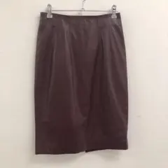 フェイクレザー風タイトスカート 紫系 S 上品きれいめコーデに