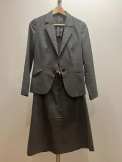 THE SUIT COMPANY グレー ストライプ スカートスーツセット