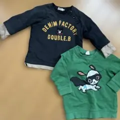 DOUBLE.B ミキハウス とH&Mのトレーナー 2点セット 90 ダブルB