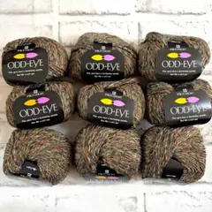 ハマナカ　リッチモア　オッドアイ　毛糸　9玉　グレー　ゴールド　オレンジ　手芸