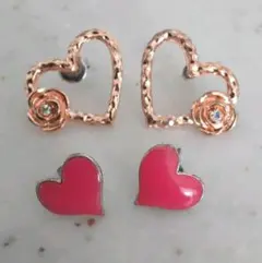 お値下げします！ハート型ピアス２点セット