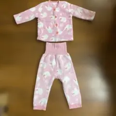 ベビーパジャマ 上下セット フリース シロクマ柄80