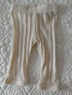 H&M ADORABLES クリーム色 ストライプ レギンス 0-1M