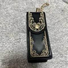 Francfranc ゴールド刺繍入り リップケース　ブラックのサムネイル