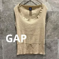 GAP ギャップ サマーニット タンクトップ ノースリベージュ フリル　a680のサムネイル