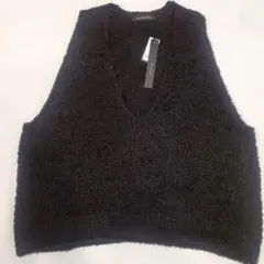 mizuiro ind ブラック Vネック ニットベスト