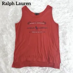 ラルフローレン　タンクトップ　キッズ　160 赤　綿100% ロゴ　カジュアル
