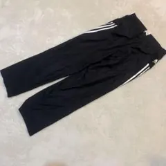 アディダス　adidas 3本ライン ナイロンパンツ 黒 L相当 ウエストゴム