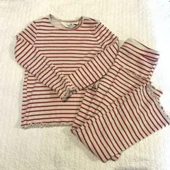 H&M 長袖 ボーダー セットアップ 110-116cmのサムネイル