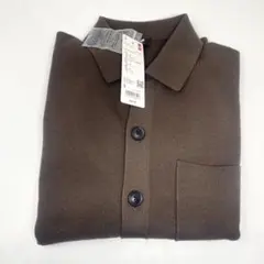 新品✨UNIQLO ユニクロ ミラノリブシャツカーディガン S ダークブラウン