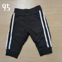 ベビー服・子供服 七分丈 ハーフパンツ 2本ライン ブラック 95cm