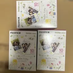 FUJIFILM instax miniチェキ用フィルム 絵柄キティ含3点セット