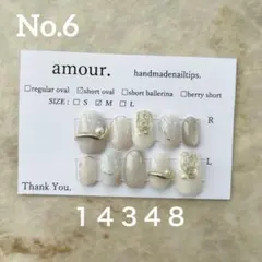 No.6 ネイルチップ　春　パール　ニュアンス