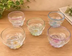 【カメイガラス】アイスクリームカップ 5客セット 昭和レトロ　当時物のサムネイル