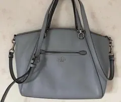 COACH 2way ショルダーバッグ グレー レザー スエード - メルカリ