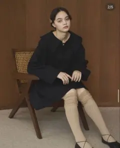 OLUN ビックカラーチュニックワンピース