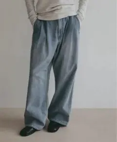 デニムタックワイドパンツ (BLUE)のサムネイル