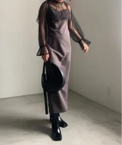 AMERI ドレス 即完売品　AmeriVINTAGE MIREI KIRITANI × AMERI RAFFLE SET KNIT DRESS