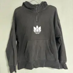 adidas Originals ハーフジップ パーカー ブラック
