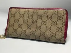 GUCCI GGキャンバス バンブータッセルラウンドファスナー長財布224253